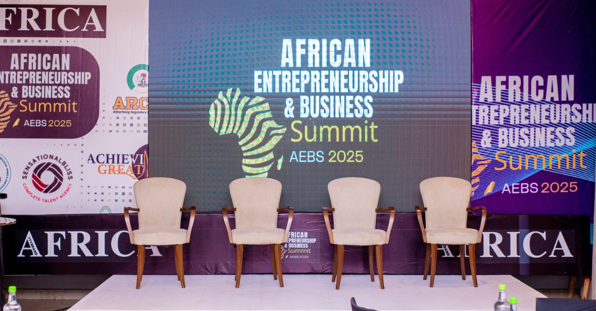 A premium promotional visual for the African Entrepreneurship & Business Summit 2026 speaker announcement.